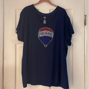 Navy Blue RE/MAX Bling TShirt.